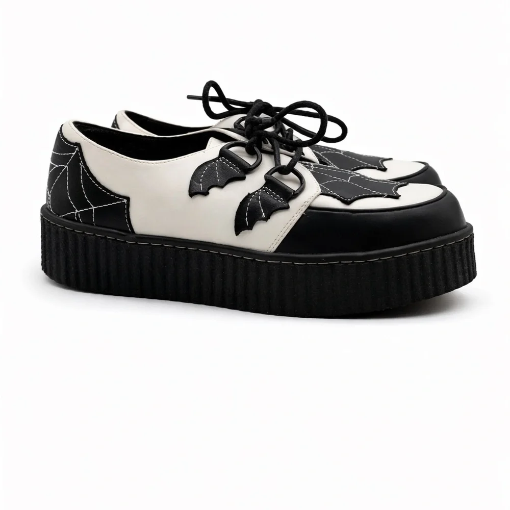 Creepers StrangeCvlt- Krypt Spider Web White/Black Size 7 - Picture 3 of 15